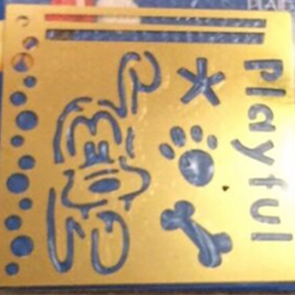 Disney Goofy "Playful" Brass 3"x3" Brass Stencil - New & sealed - by Plaid - Picture 2 of 2
